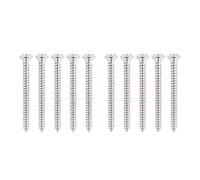 Banworks #8 x 1-5/8" Guitar Neck Mounting Screws Strat Tremolo Claw Screws Oval Phillips Head Wood Screws for USA/MEX Modern Fender Strat Tele Jaguar Jazzmaster Mustang Pack of 10 JT/QJJBLS-01 Chrome