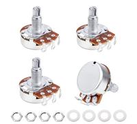 Banworks Aluminium A250K+B250K M8 Full Sized Pots Metric 2A2B 18-Spline Split Long Shaft (18mm Length) Audio & Linear Taper Potentiometers for Epiphone Les Paul LP/SG Squier Strat/Tele JT/XNQ-12