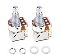 Banworks Aluminium A250K M8 Thread Push Pull Guitar Pots Metric Sized 18-Spline Split Long Shaft (18mm Length) Audio Taper Potentiometers for Squier, Epiphone, Ibanez, ESP Guitars 2Pcs JT/XNQ-24