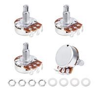 Banworks Aluminium A500K+B500K M8 Full Sized Pots Metric 2A2B 18-Spline Split Long Shaft (18mm Length) Audio & Linear Taper Potentiometers for Epiphone Les Paul LP/SG Squier Strat/Tele JT/XNQ-12