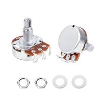 Banworks Aluminium A500K M8 Full Sized Pots Metric 18-Spline Split Long Shaft (18mm Length) Audio Taper Potentiometers with Sealed-Back for Epiphone Les Paul LP/SG Squier Strat/Tele 2pcs JT/XNQ-12