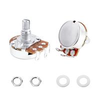 Banworks Aluminium A500K M8 Full Sized Pots Metric 18-Spline Split Short Shaft (15mm Length) Audio Taper Potentiometers with Sealed-Back for Epiphone Les Paul LP/SG Squier Strat/Tele 2pcs JT/XNQ-10