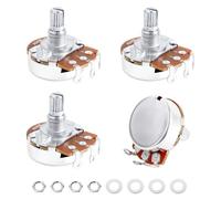 Banworks Aluminium A500K M8 Full Sized Pots Metric 18-Spline Split Short Shaft (15mm Length) Audio Taper Potentiometers with Sealed-Back for Epiphone Les Paul LP/SG Squier Strat/Tele 4pcs JT/XNQ-10