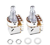 Banworks Aluminium A500K M8 Thread Push Pull Guitar Pots Metric Sized 18-Spline Split Long Shaft (18mm Length) Audio Taper Potentiometers for Squier/Epiphone/Ibanez/ESP Guitars 2Pcs JT/XNQ-24