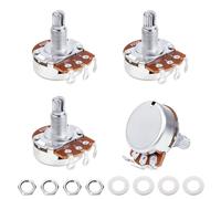 Banworks Aluminium B250K M8 Full Sized Pots Metric 18-Spline Split Long Shaft (18mm Length) Audio Taper Potentiometers with Sealed-Back for Epiphone Les Paul LP/SG Squier Strat/Tele 4pcs JT/XNQ-12