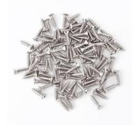 Banworks American #4 x 1/2" Stainless Steel Guitar/Bass Pickguard Screws Back Plate Screws Switch Plate Screws for USA Fender Strat Tele Jaguar Jazzmaster Mustang Pack of 100 JT/CKLS-02 Chrome