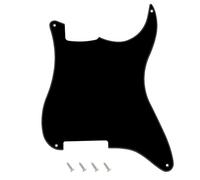 Banworks Blank Custom Outline Pickguard 1-Ply 4 Holes Guitar Scratch Plate | DIY Guitar Pickguard for Fender Stratocaster Strat ST Style Electric Guitars JT/HB-12 Black