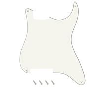 Banworks Blank Custom Outline Pickguard 3-Ply 4 Holes Guitar Scratch Plate | DIY Guitar Pickguard for Fender Stratocaster Strat ST Style Electric Guitars JT/HB-12 Vintage White
