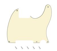 Banworks Blank Custom Outline Tele Pickguard 5 Holes Guitar Scratch Plate | 3-Ply DIY Guitar Pickguard for Fender Telecaster Tele TL Style Electric Guitars JT/HB-13 Cream