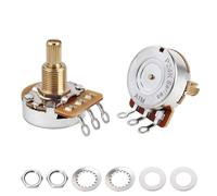 Banworks Brass A1MΩ Imperial 3/8" Thread Full Sized Guitars Pots 24-Spline Split Long Shaft (19mm Length) Audio Taper Potentiometers for Gibson Les Paul LP/SG Fender Strat/Tele PRS 2pcs JT/XNQ-18