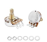 Banworks Brass A1MΩ M8 Thread Full Sized Guitar Pots Metric 18-Spline Pots | 15mm Length Split Shaft Audio Taper Potentiometer with Sealed-Back for Epiphone Les Paul/SG Squier Strat/Tele 2pcs JT/XNQ-09