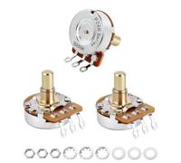 Banworks Brass A250K+B250K (2A1B) M8 Thread Full Sized Solid Shaft Pots | 15mm Length Short Shaft Audio & Linear Taper Potentiometers Metric for Epiphone Les Paul LP/SG Squier Strat/Tele JT/XNQ-19