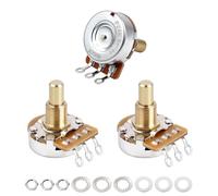 Banworks Brass A250K+B250K Imperial 3/8" Thread Full Sized Solid Shaft Pots 1A2B Long Shaft (19mm Length) Audio & Linear Taper Potentiometers for Gibson Les Paul LP/SG Fender Strat/Tele PRS JT/XNQ-22