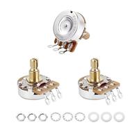 Banworks Brass A250K+B250K M8 Thread Full Sized Pots Metric 2A1B 18-Spline Split Short Shaft (15mm Length) Audio & Linear Taper Potentiometers for Epiphone Les Paul LP/SG Squier Strat/Tele JT/XNQ-15