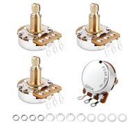 Banworks Brass A250K+B250K M8 Thread Full Sized Pots Metric 2A2B 18-Spline Split Long Shaft (18mm Length) Audio & Linear Taper Potentiometers for Epiphone Les Paul LP/SG Squier Strat/Tele JT/XNQ-11