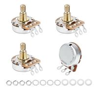 Banworks Brass A250K+B250K M8 Thread Full Sized Pots Metric 2A2B 18-Spline Split Short Shaft (15mm Length) Audio & Linear Taper Potentiometers for Epiphone Les Paul LP/SG Squier Strat/Tele JT/XNQ-09