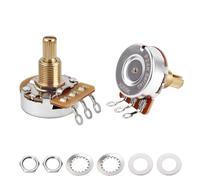 Banworks Brass A250K Imperial 3/8" Thread Full Sized Guitar Pots 24-Spline | 19mm Length Split Shaft Audio Taper Potentiometer for Gibson Les Paul/SG Fender Strat/Tele PRS Electric Guitar 2Pcs JT/XNQ-18