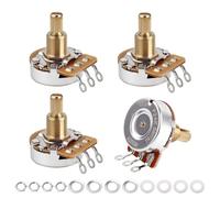 Banworks Brass A250K Imperial 3/8" Thread Full Sized Guitars Pots 24-Spline Split Long Shaft (19mm Length) Audio Taper Potentiometer for Gibson Les Paul LP/SG Fender Strat/Tele PRS 4pcs JT/XNQ-18