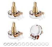 Banworks Brass A250K Imperial 3/8" Thread Full Sized Guitars Pots 24-Spline Split Long Shaft (19mm Length) Audio Taper Potentiometer for Gibson Les Paul LP/SG Fender Strat/Tele PRS 4pcs JT/XNQ-14