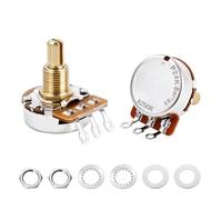 Banworks Brass A250K Imperial 3/8" Thread Full Sized Guitars Pots 24-Spline Split Long Shaft (19mm Length) Audio Taper Potentiometer for Gibson Les Paul LP/SG Fender Strat/Tele PRS 2pcs JT/XNQ-14