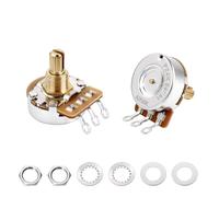 Banworks Brass A250K Imperial 3/8" Thread Full Sized Guitars Pots 24-Spline Split Short Shaft (15.5mm Length) Audio Taper Potentiometer for Gibson Les Paul LP/SG Fender Strat/Tele PRS 2pcs JT/XNQ-17