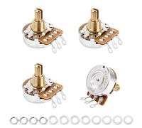 Banworks Brass A250K Imperial 3/8" Thread Full Sized Guitars Pots 24-Spline Split Short Shaft (15.5mm Length) Audio Taper Potentiometer for Gibson Les Paul LP/SG Fender Strat/Tele PRS 4pcs JT/XNQ-17