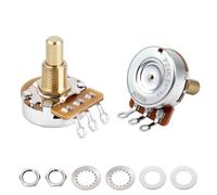Banworks Brass A250K Imperial 3/8" Thread Full Sized Solid Shaft Pots Long Shaft (19mm Length) Audio Taper Electric Guitar Potentiometer for Gibson Les Paul LP/SG Fender Strat/Tele PRS 2pcs JT/XNQ-22