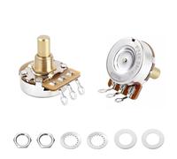 Banworks Brass A250K Imperial 3/8" Thread Full Sized Solid Shaft Pots Short Shaft (15.9mm Length) Audio Taper Electric Guitar Potentiometer for Gibson Les Paul/SG Fender Strat/Tele PRS 2pcs JT/XNQ-21