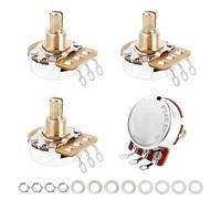 Banworks Brass A250K Imperial 3/8" Thread Guitar Pots 24-Spline Full Sized | 15.5mm Split Shaft Audio Taper Potentiometers with Sealed-Back for Gibson Les Paul LP/SG Fender Strat/Tele PRS 4Pcs JT/XNQ-13