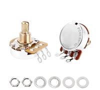 Banworks Brass A250K Imperial 3/8" Thread Guitar Pots 24-Spline Full Sized | 15.5mm Split Shaft Audio Taper Potentiometers with Sealed-Back for Gibson Les Paul LP/SG Fender Strat/Tele PRS 2Pcs JT/XNQ-13