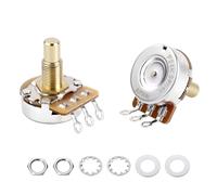 Banworks Brass A250K M8 Metric Thread Full Sized Guitar Solid Shaft Pots | 18mm Length Shaft Audio Taper Electric Guitars Potentiometers for Epiphone Les Paul LP/SG Squier Strat/Tele 2Pcs JT/XNQ-20