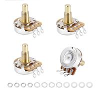 Banworks Brass A250K M8 Metric Thread Full Sized Solid Shaft Pots Long Shaft (18mm Length) Audio Taper Electric Guitars Potentiometer for Epiphone Les Paul LP/SG Squier Strat/Tele 4pcs JT/XNQ-20