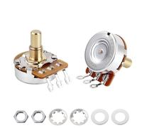 Banworks Brass A250K M8 Metric Thread Full Sized Solid Shaft Pots Short Shaft (15mm Length) Audio Taper Electric Guitars Potentiometer for Epiphone Les Paul LP/SG Squier Strat/Tele 2pcs JT/XNQ-19