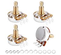 Banworks Brass A250K M8 Thread Full Sized Electric Guitars Pots Metric 18-Spline Split Long Shaft (18mm Length) Audio Taper Potentiometers for Epiphone Les Paul LP/SG Squier Strat/Tele 4pcs JT/XNQ-11