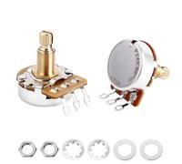 Banworks Brass A250K M8 Thread Full Sized Electric Guitars Pots Metric 18-Spline Split Long Shaft (18mm Length) Audio Taper Potentiometers for Epiphone Les Paul LP/SG Squier Strat/Tele 2pcs JT/XNQ-11
