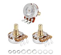 Banworks Brass A500K+B500K (1A2B) M8 Thread Full Sized Solid Shaft Pots | 15mm Length Short Shaft Audio & Linear Taper Potentiometers Metric for Epiphone Les Paul LP/SG Squier Strat/Tele JT/XNQ-19