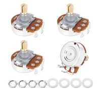 Banworks Brass A500K + B500K (2A2B) M8 Metric Thread Full Sized Pots 18-Spline Short 15mm Split Shaft Audio & Linear Taper Potentiometer for Epiphone Les Paul LP/SG Squier Strat/Tele 4pcs JT/XNQ-29