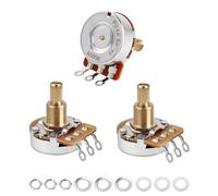 Banworks Brass A500K+B500K Imperial 3/8" Thread Full Sized Pots 24-Spline Split Long Shaft (19mm Length) 1A2B Audio & Linear Taper Potentiometer for Gibson Les Paul/SG Fender Strat/Tele PRS JT/XNQ-18
