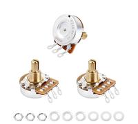 Banworks Brass A500K+B500K Imperial 3/8" Thread Full Sized Pots 24-Spline Split Short Shaft (15.5mm) 2A1B Audio & Linear Taper Potentiometers for Gibson Les Paul LP/SG Fender Strat/Tele PRS JT/XNQ-17