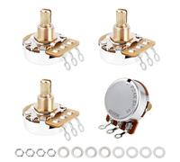 Banworks Brass A500K+B500K Imperial 3/8" Thread Full Sized Pots 24-Spline Split Short Shaft (15.5mm) 2A2B Audio & Linear Taper Potentiometers for Gibson Les Paul LP/SG Fender Strat/Tele PRS JT/XNQ-13