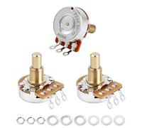 Banworks Brass A500K+B500K Imperial 3/8" Thread Full Sized Solid Shaft Pots 1A2B Long Shaft (19mm Length) Audio & Linear Taper Potentiometers for Gibson Les Paul LP/SG Fender Strat/Tele PRS JT/XNQ-22