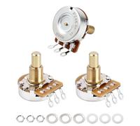 Banworks Brass A500K+B500K Imperial 3/8" Thread Full Sized Solid Shaft Pots 2A1B Long Shaft (19mm Length) Audio & Linear Taper Potentiometers for Gibson Les Paul LP/SG Fender Strat/Tele PRS JT/XNQ-22