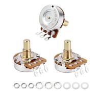 Banworks Brass A500K+B500K M8 Metric Thread Full Sized Solid Shaft Pots 2A1B Short Shaft (15mm Length) Audio & Linear Taper Potentiometers for Epiphone Les Paul LP/SG Squier Strat/Tele JT/XNQ-19