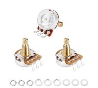 Banworks Brass A500K+B500K M8 Thread Full Sized Pots Metric 1A2B 18-Spline Split Long Shaft (18mm Length) Audio & Linear Taper Potentiometers for Epiphone Les Paul LP/SG Squier Strat/Tele JT/XNQ-16