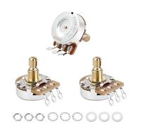 Banworks Brass A500K+B500K M8 Thread Full Sized Pots Metric 1A2B 18-Spline Split Short Shaft (15mm Length) Audio & Linear Taper Potentiometers for Epiphone Les Paul LP/SG Squier Strat/Tele JT/XNQ-15