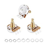 Banworks Brass A500K+B500K M8 Thread Full Sized Pots Metric 2A1B 18-Spline Split Long Shaft (18mm Length) Audio & Linear Taper Potentiometers for Epiphone Les Paul LP/SG Squier Strat/Tele JT/XNQ-16
