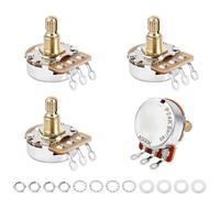 Banworks Brass A500K+B500K M8 Thread Full Sized Pots Metric 2A2B 18-Spline Split Short Shaft (15mm Length) Audio & Linear Taper Potentiometers for Epiphone Les Paul LP/SG Squier Strat/Tele JT/XNQ-09