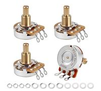 Banworks Brass A500K Imperial 3/8" Thread Full Sized Guitar Pots 24-Spline | 19mm Length Split Shaft Audio Taper Potentiometer for Gibson Les Paul/SG Fender Strat/Tele PRS Electric Guitar 4Pcs JT/XNQ-18