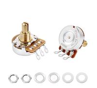 Banworks Brass A500K Imperial 3/8" Thread Full Sized Guitars Pots 24-Spline Split Short Shaft (15.5mm Length) Audio Taper Potentiometer for Gibson Les Paul LP/SG Fender Strat/Tele PRS 2pcs JT/XNQ-17