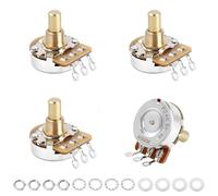 Banworks Brass A500K Imperial 3/8" Thread Full Sized Solid Shaft Pots Short Shaft (15.9mm Length) Audio Taper Electric Guitar Potentiometer for Gibson Les Paul/SG Fender Strat/Tele PRS 4pcs JT/XNQ-21